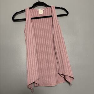 Vintage Y2K Women’s Love Square Girls Pink Light Vest Cover Top Ribbed Small